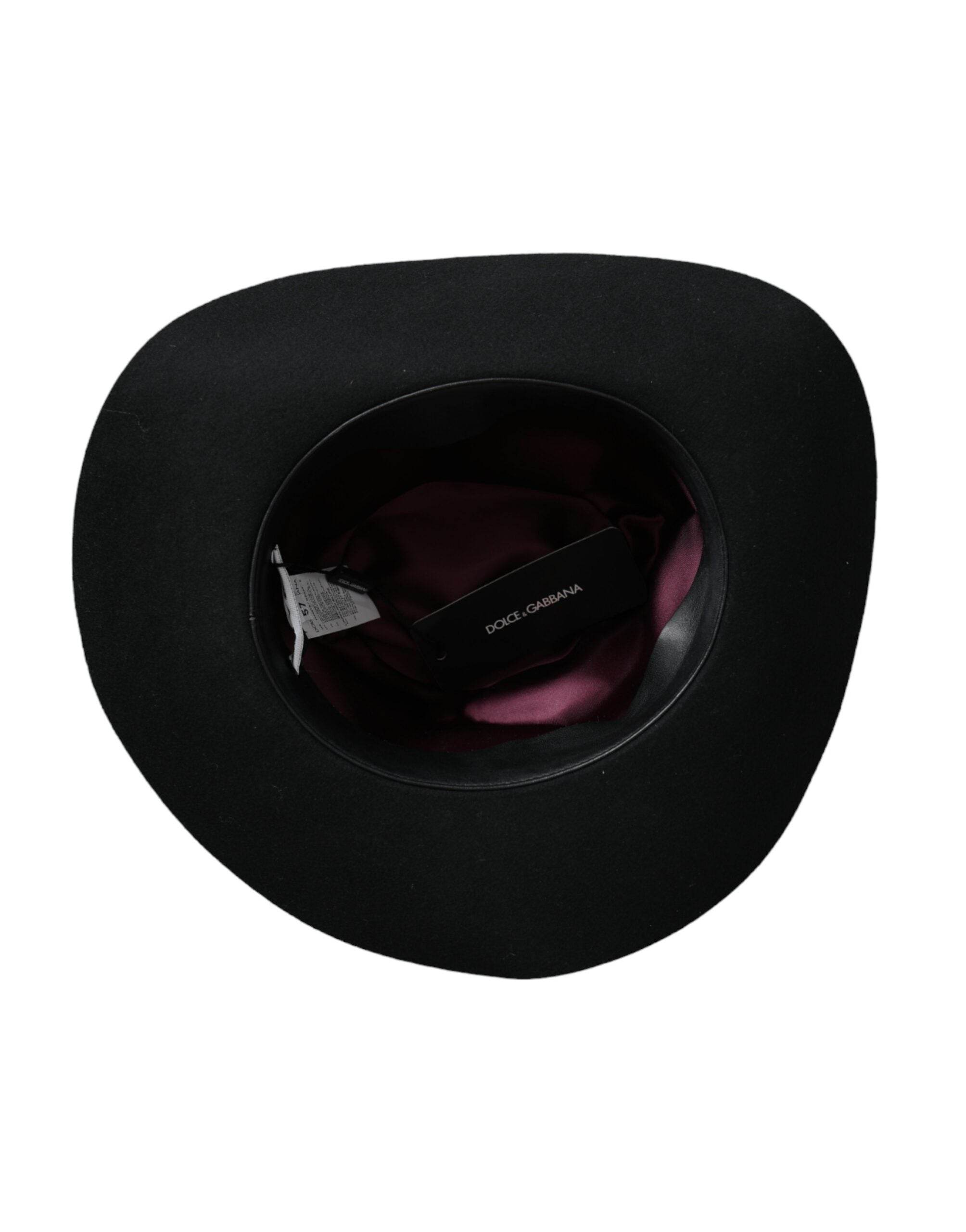 Dolce & Gabbana Black Rabbit Fedora Trilby Women Hat - Hilstor