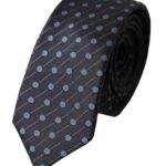 Dolce & Gabbana Black Blue Polka Dot Silk Adjustable Men Tie - Hilstor