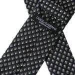 Dolce & Gabbana Black 100% Silk Patterned Adjustable Men Tie - Hilstor