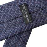 Dolce & Gabbana Navy Blue Silk Patterned Adjustable Men Tie - Hilstor