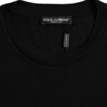 Dolce &amp; Gabbana Sort T-shirt med rund hals i bomuld med korte ærmer
