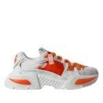 Dolce & Gabbana White Orange Airmaster Low Top Sneakers Shoes - Hilstor