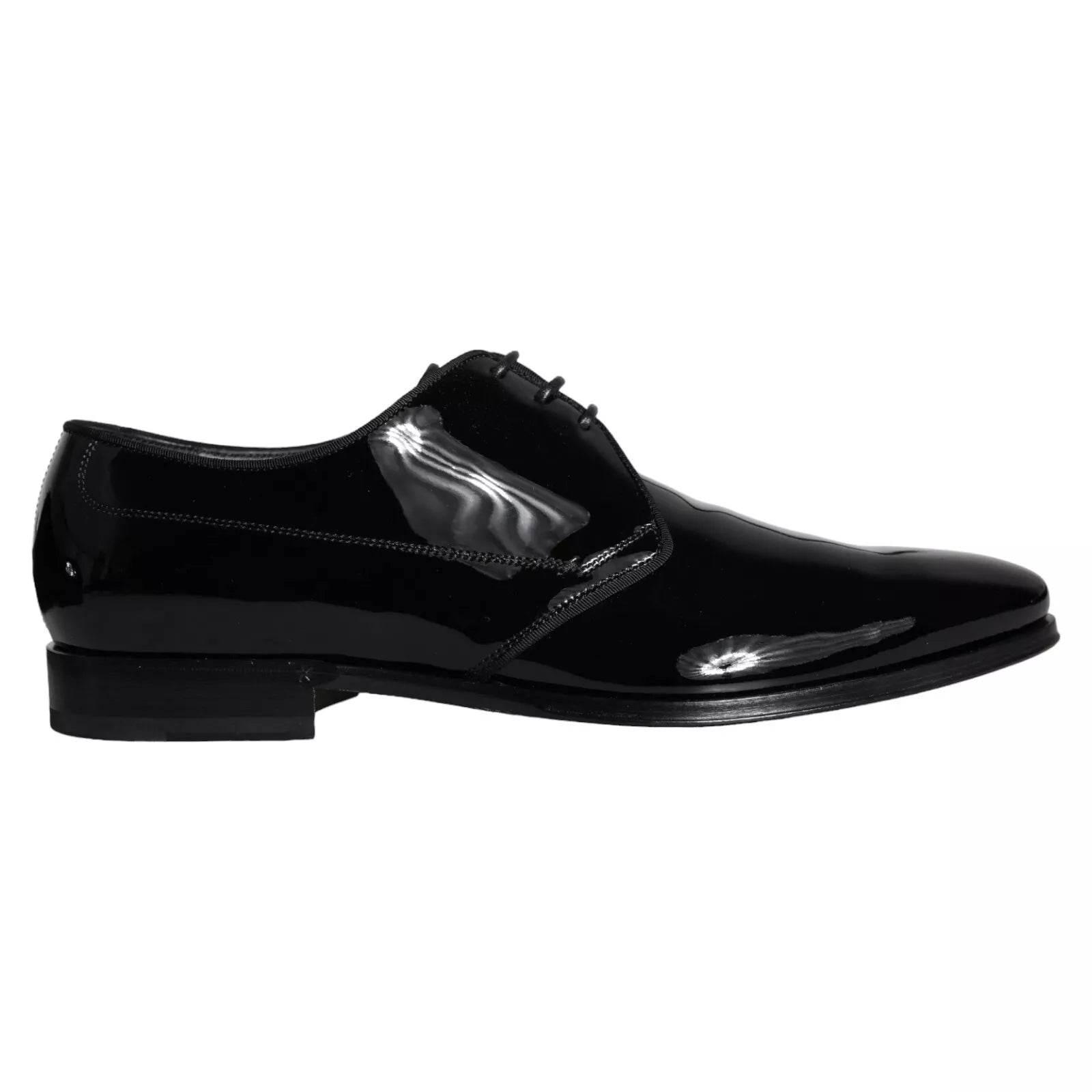 Dolce & Gabbana Black Calfskin Leather Derby Men Dress Shoes - Hilstor