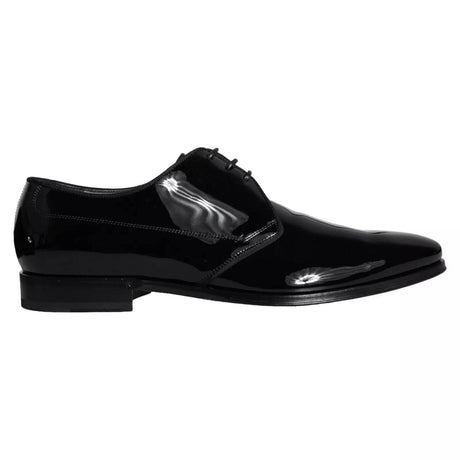 Dolce & Gabbana Black Calfskin Leather Derby Men Dress Shoes - Hilstor