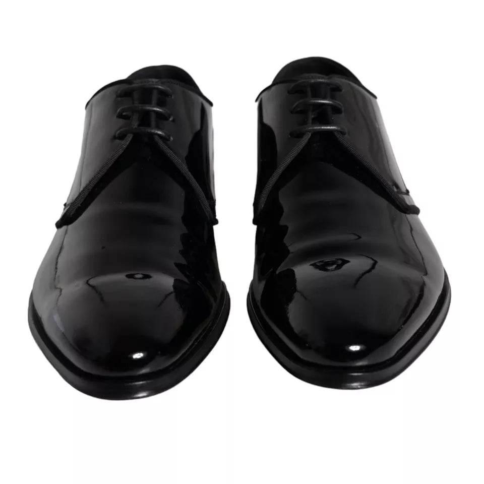 Dolce & Gabbana Black Calfskin Leather Derby Men Dress Shoes - Hilstor
