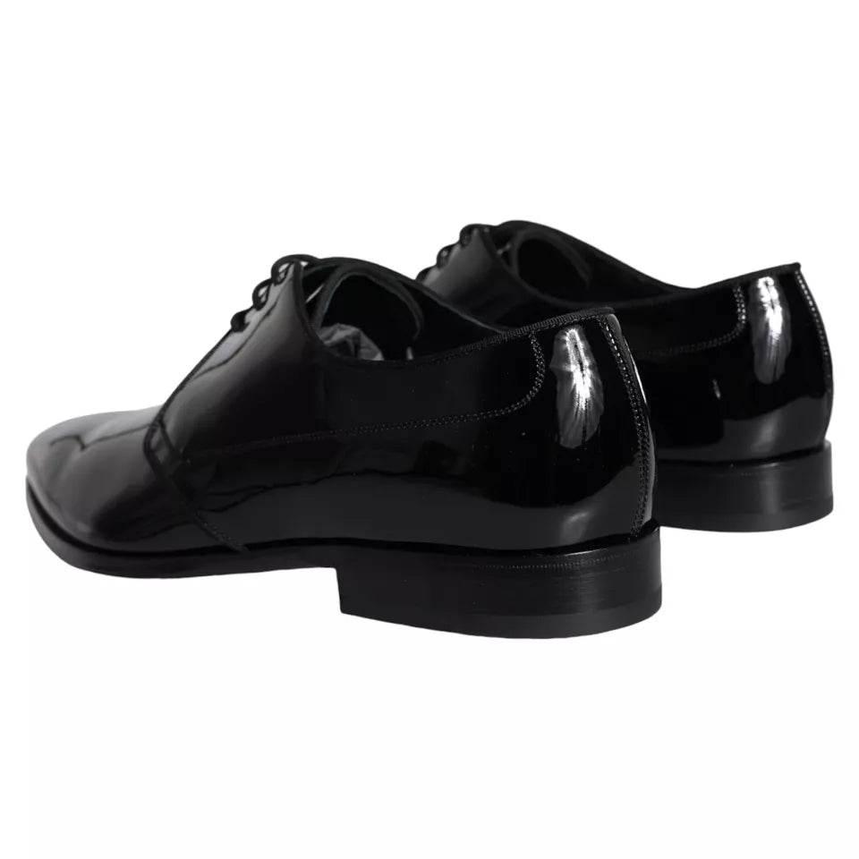Dolce & Gabbana Black Calfskin Leather Derby Men Dress Shoes - Hilstor
