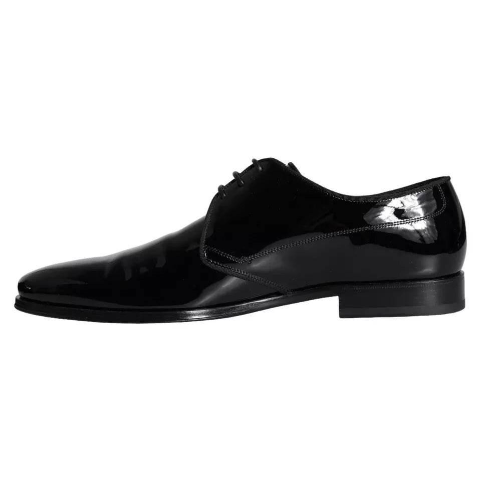 Dolce & Gabbana Black Calfskin Leather Derby Men Dress Shoes - Hilstor