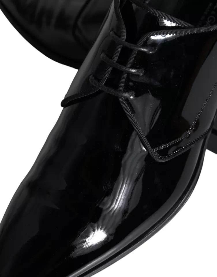 Dolce & Gabbana Black Calfskin Leather Derby Men Dress Shoes - Hilstor