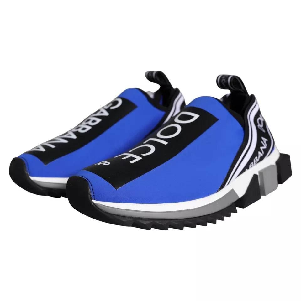 Dolce & Gabbana Blue Logo Low Top Sorrento Sneakers Shoes - Hilstor