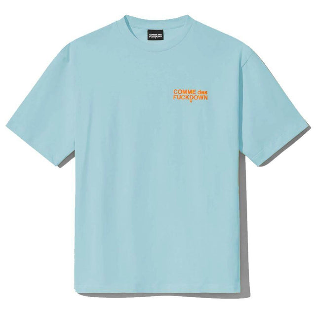 Comme Des Fuckdown Light Blue Cotton T-Shirt - Hilstor