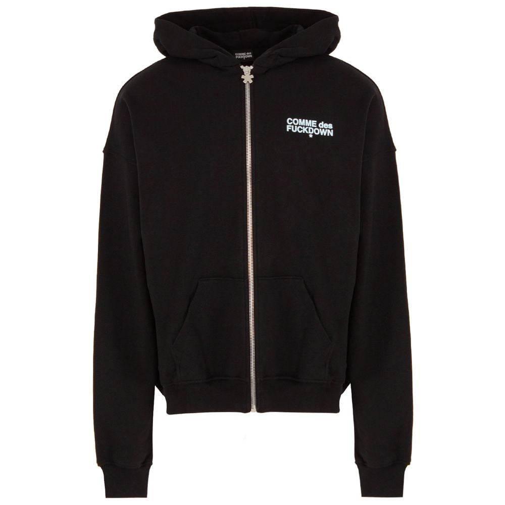 Comme Des Fuckdown Black Cotton Men's Hooded Sweatshirt - Hilstor