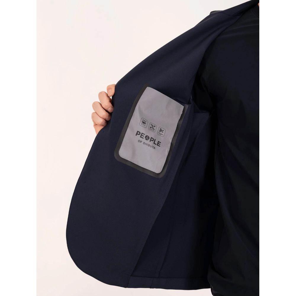 People Of Shibuya Blue Polyester Men's Lightweight Jacket - Hilstor