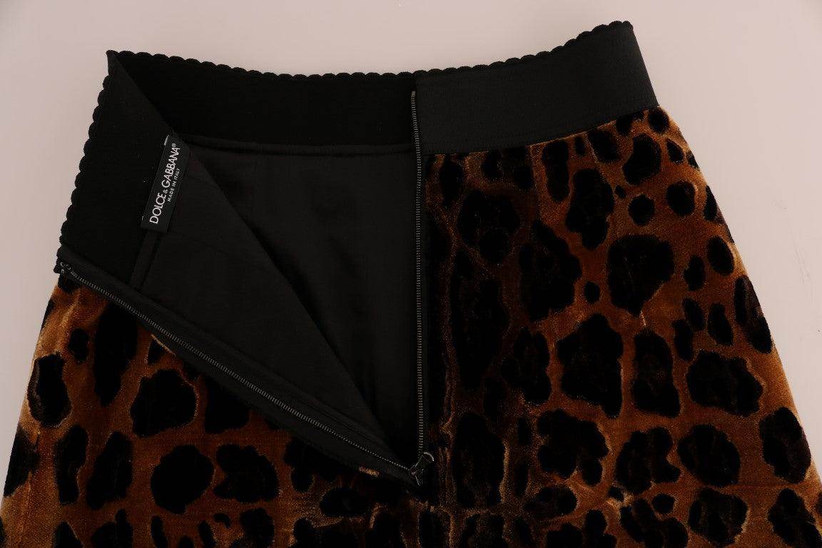 Dolce & Gabbana Elegant Leopard Print A-Line Skirt - Hilstor