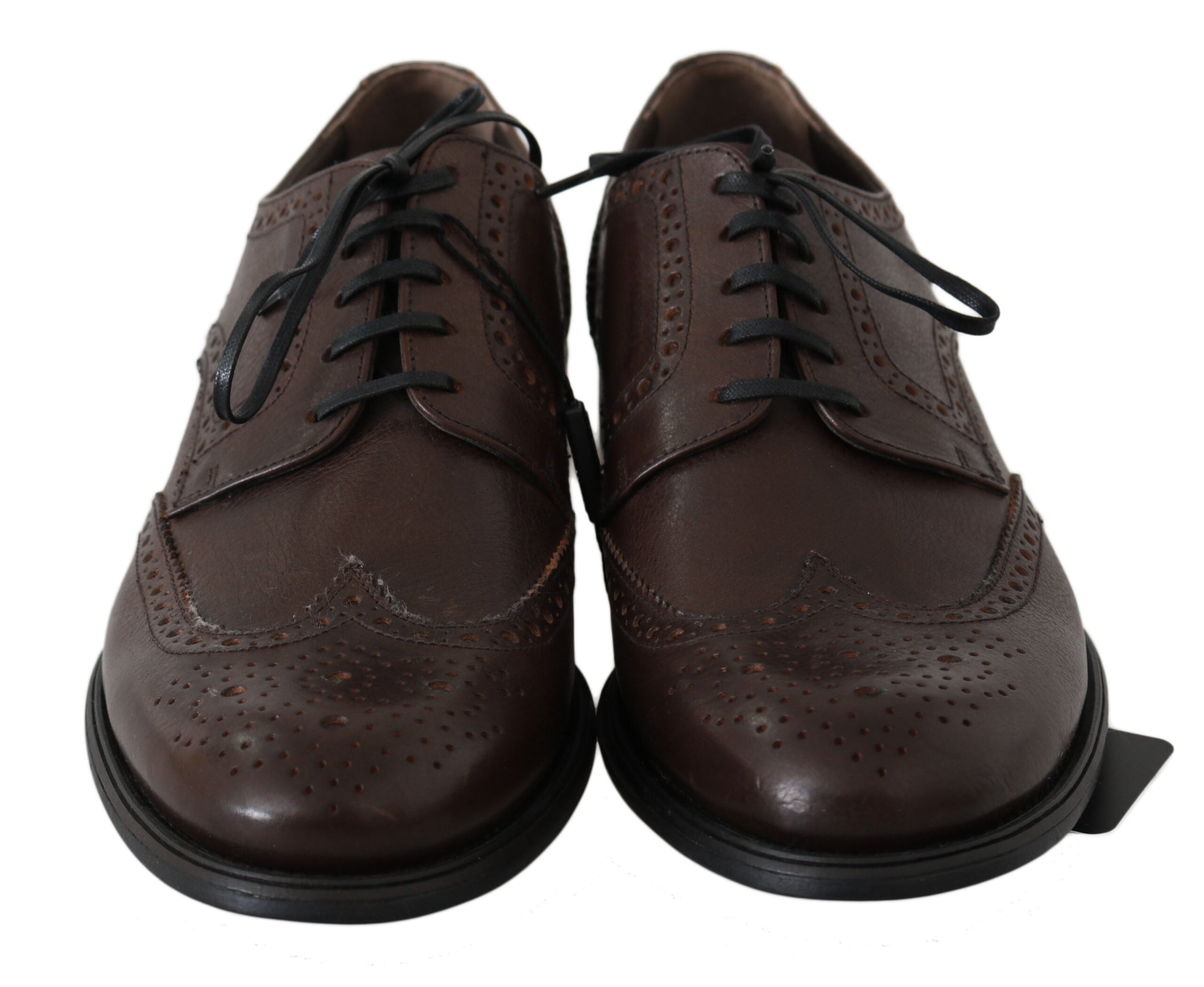 Dolce & Gabbana Elegant brunt læder Derby Brogues