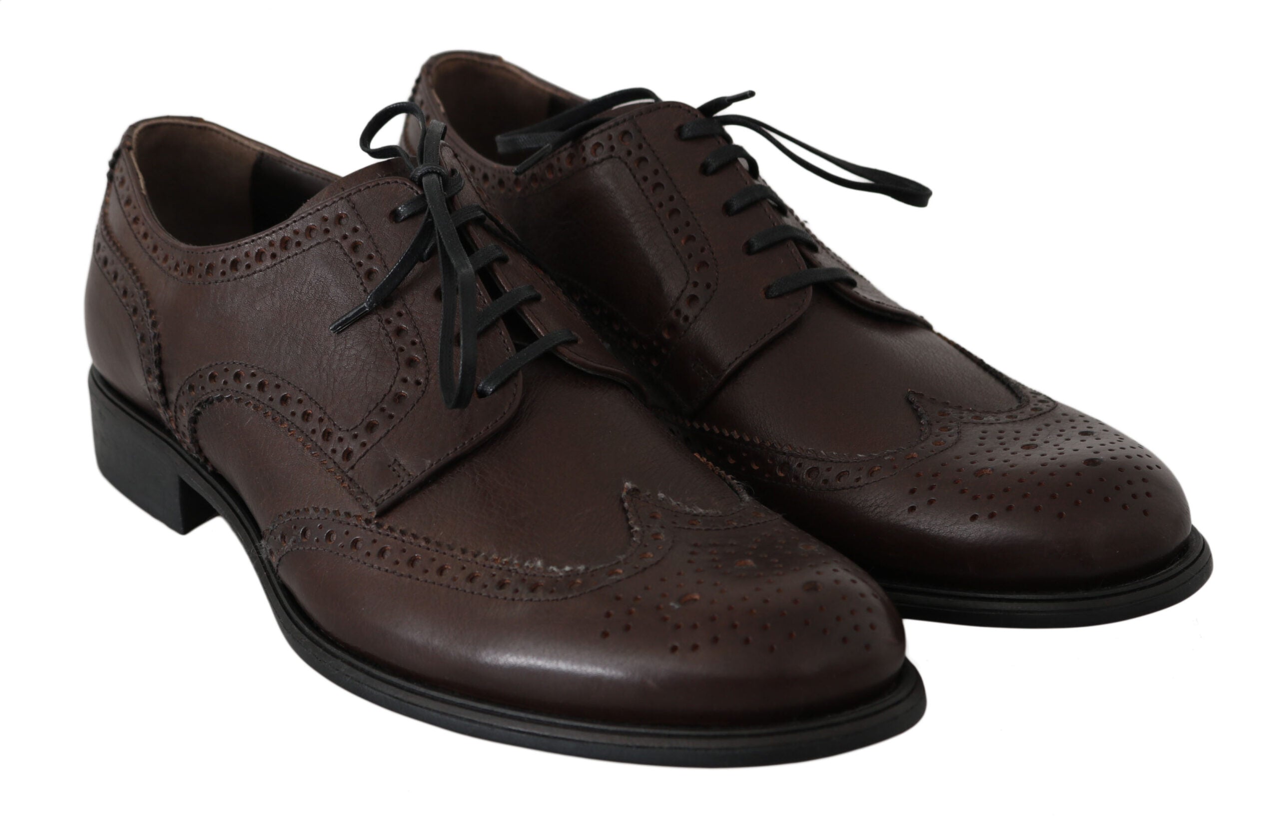 Dolce & Gabbana Elegant brunt læder Derby Brogues