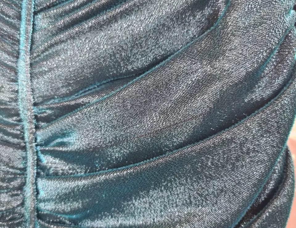 Dolce & Gabbana Turquoise Draped Satin Midi Dress - Hilstor