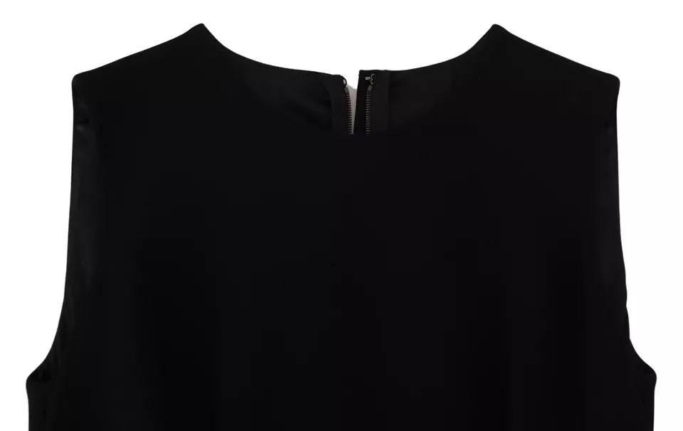Dolce & Gabbana Black Dress Sheath Flare Viscose Dress - Hilstor