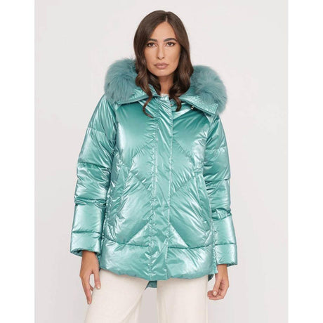 People Of Shibuya Light Blue Polyester Women Jacket - Hilstor