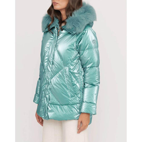 People Of Shibuya Light Blue Polyester Women Jacket - Hilstor