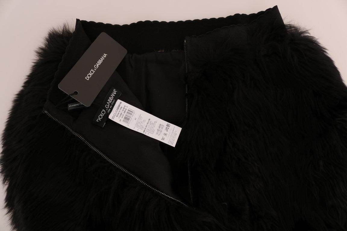 Dolce & Gabbana Exquisite Black Mink Fur Mini Shorts - Hilstor