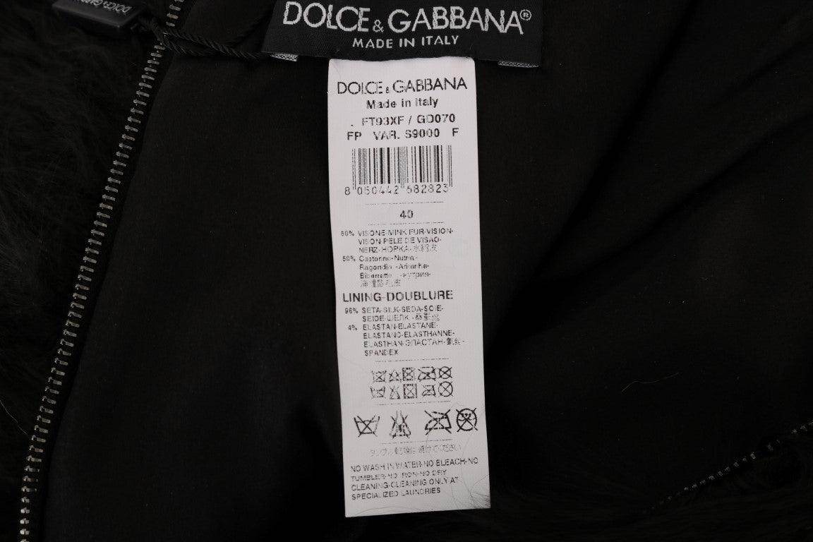 Dolce & Gabbana Exquisite Black Mink Fur Mini Shorts - Hilstor