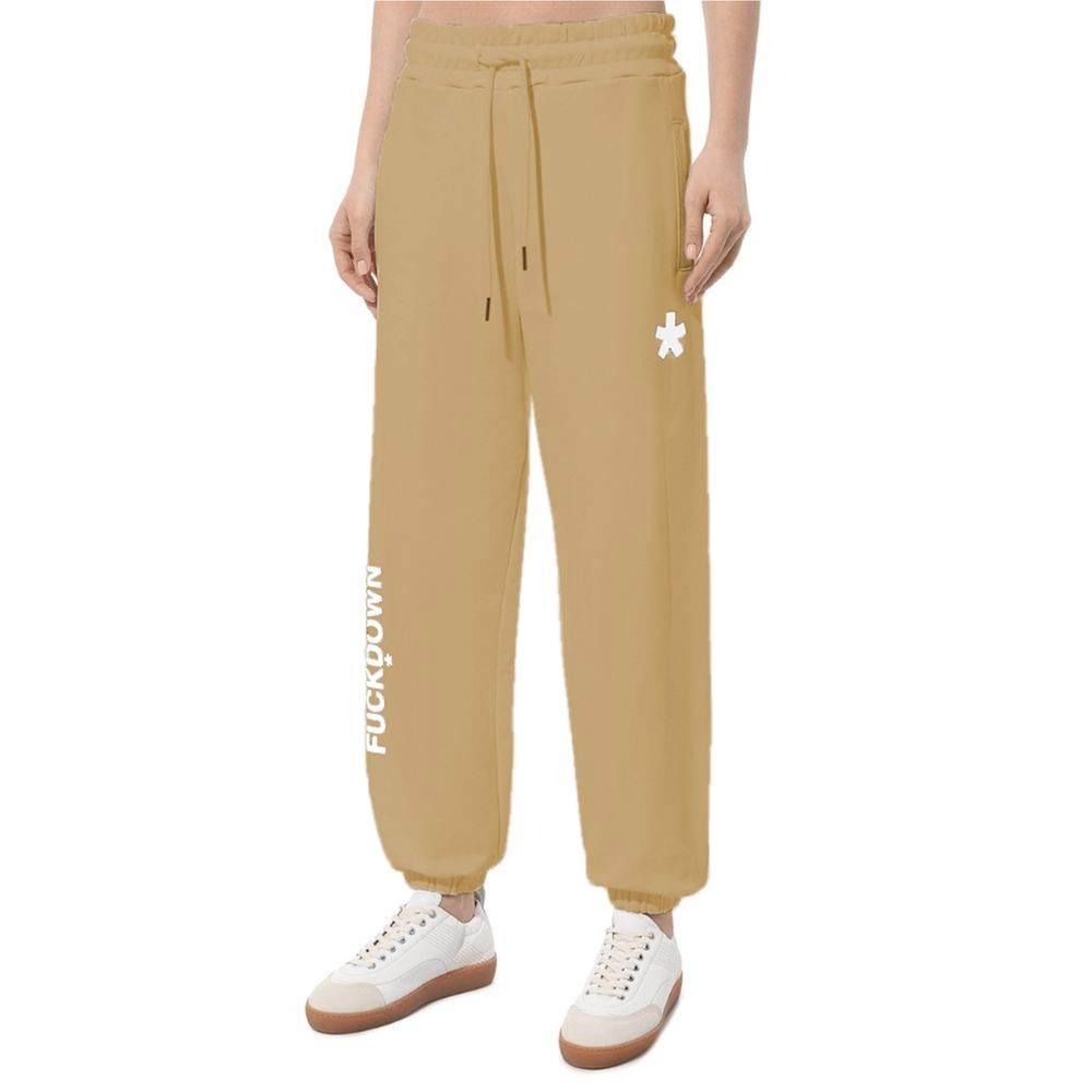 Comme Des Fuckdown Brown Cotton Women Pants - Hilstor