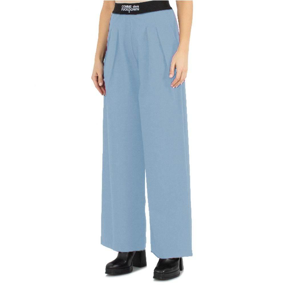Comme Des Fuckdown Blue Polyester Women Palazzo Pants - Hilstor