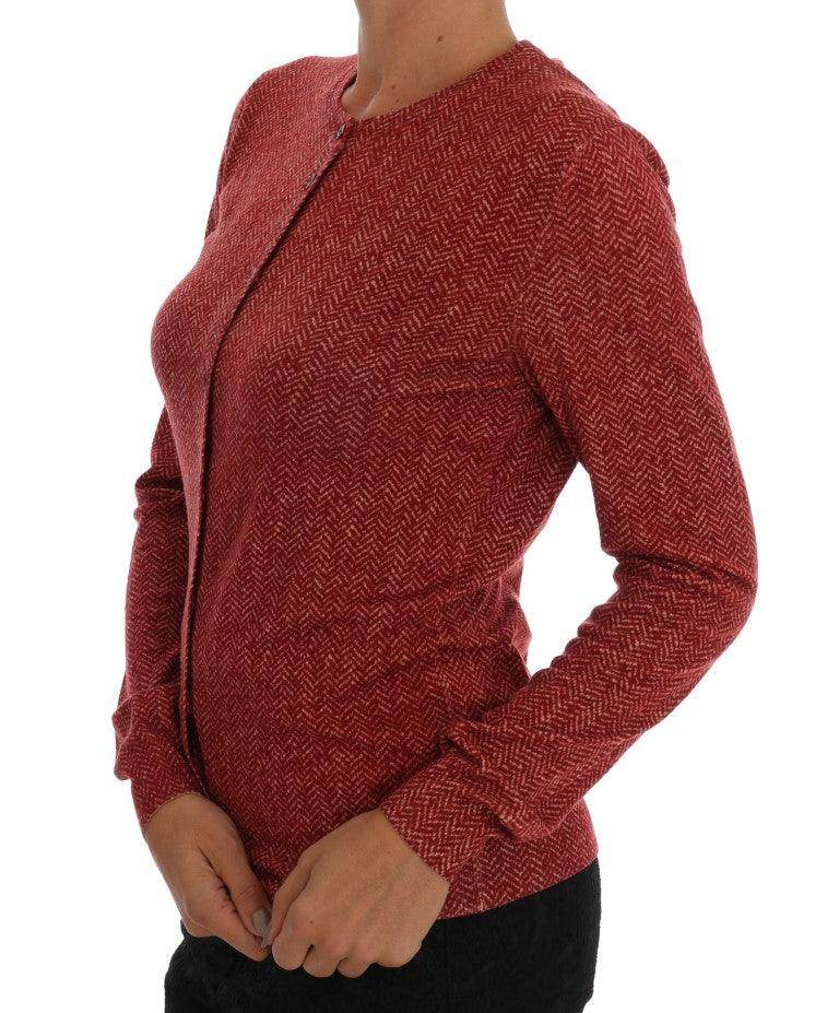 Dolce & Gabbana Red Wool Cardigan Sweater - Hilstor