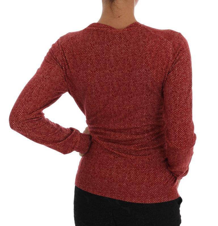 Dolce & Gabbana Red Wool Cardigan Sweater - Hilstor