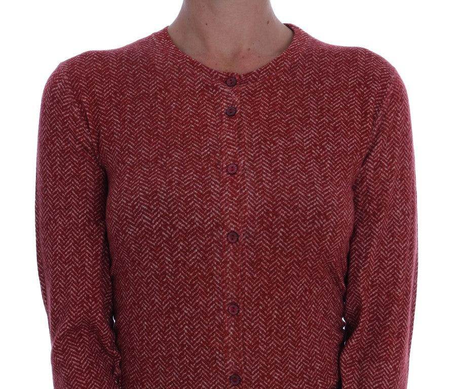 Dolce & Gabbana Red Wool Cardigan Sweater - Hilstor