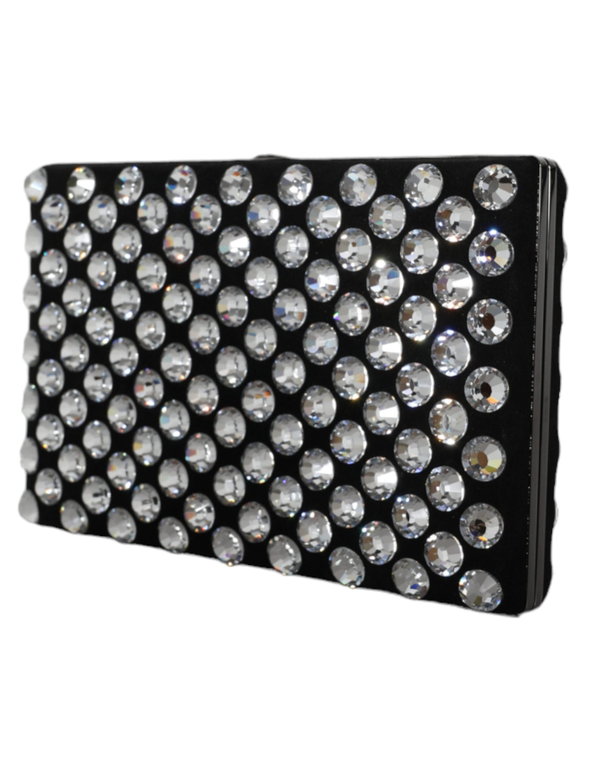 Dolce &amp; Gabbana Black Velvet Crystal Clutch Evening Party Pung Taske