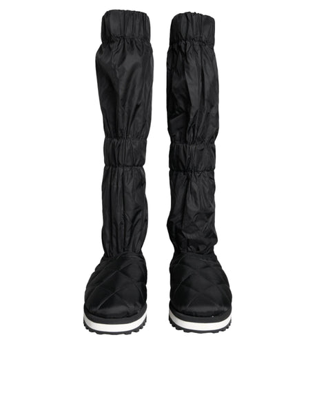 Dolce & Gabbana Black Quilted High Top Boots Sneakers Shoes - Hilstor