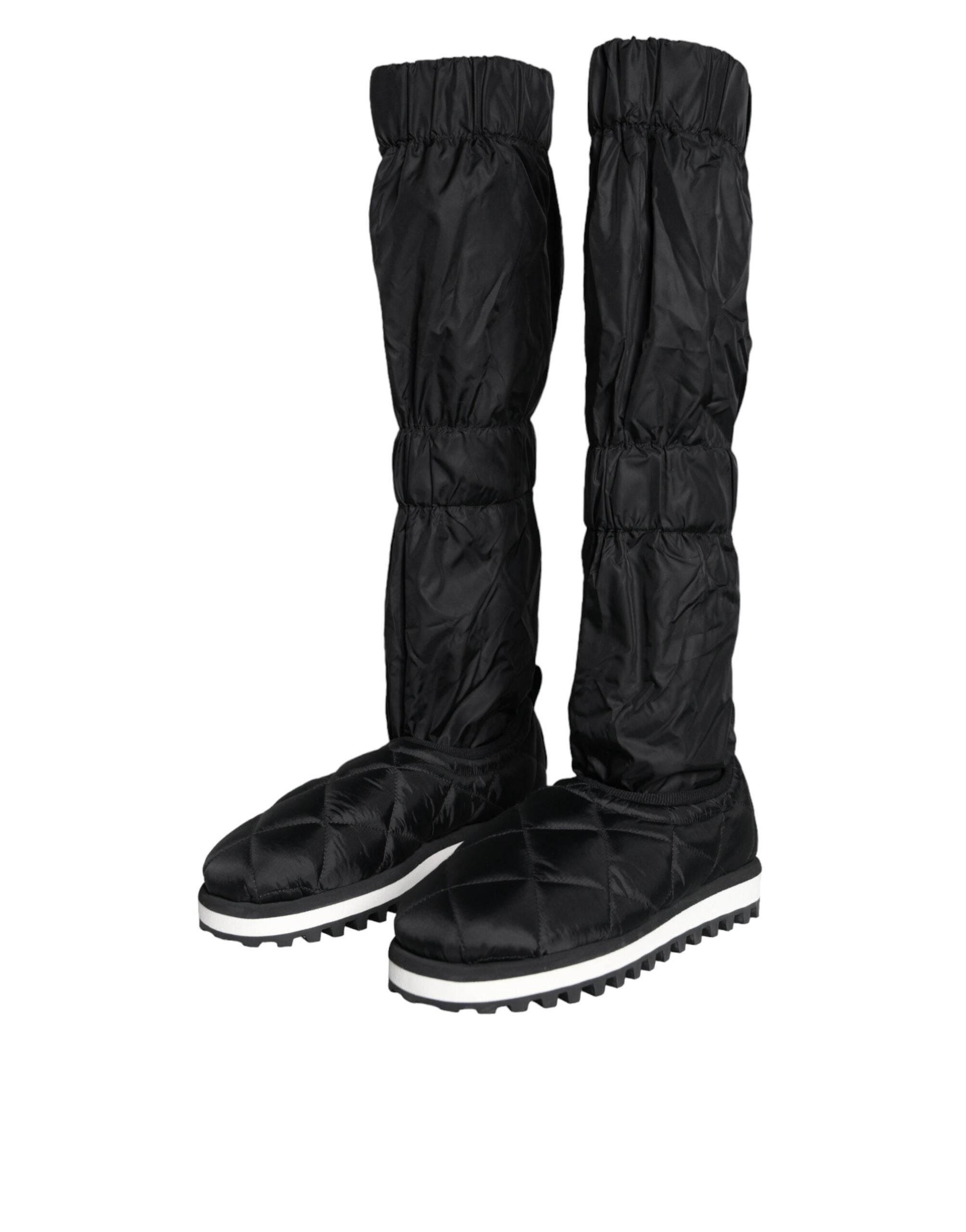 Dolce & Gabbana Black Quilted High Top Boots Sneakers Shoes - Hilstor