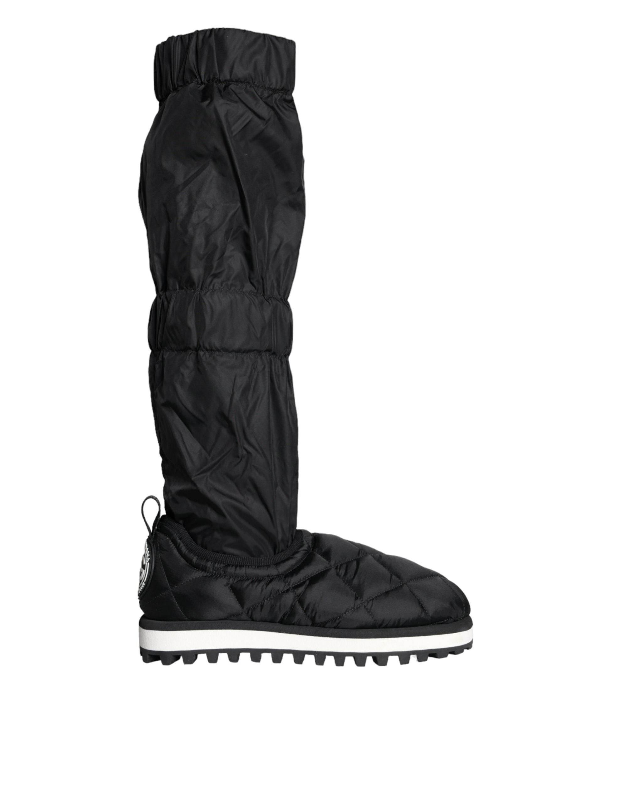 Dolce & Gabbana Black Quilted High Top Boots Sneakers Shoes - Hilstor