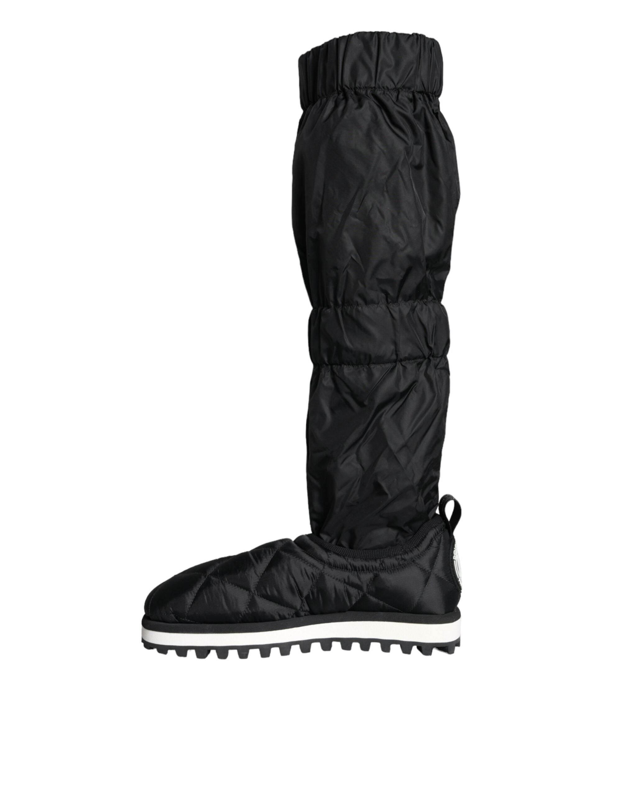Dolce & Gabbana Black Quilted High Top Boots Sneakers Shoes - Hilstor
