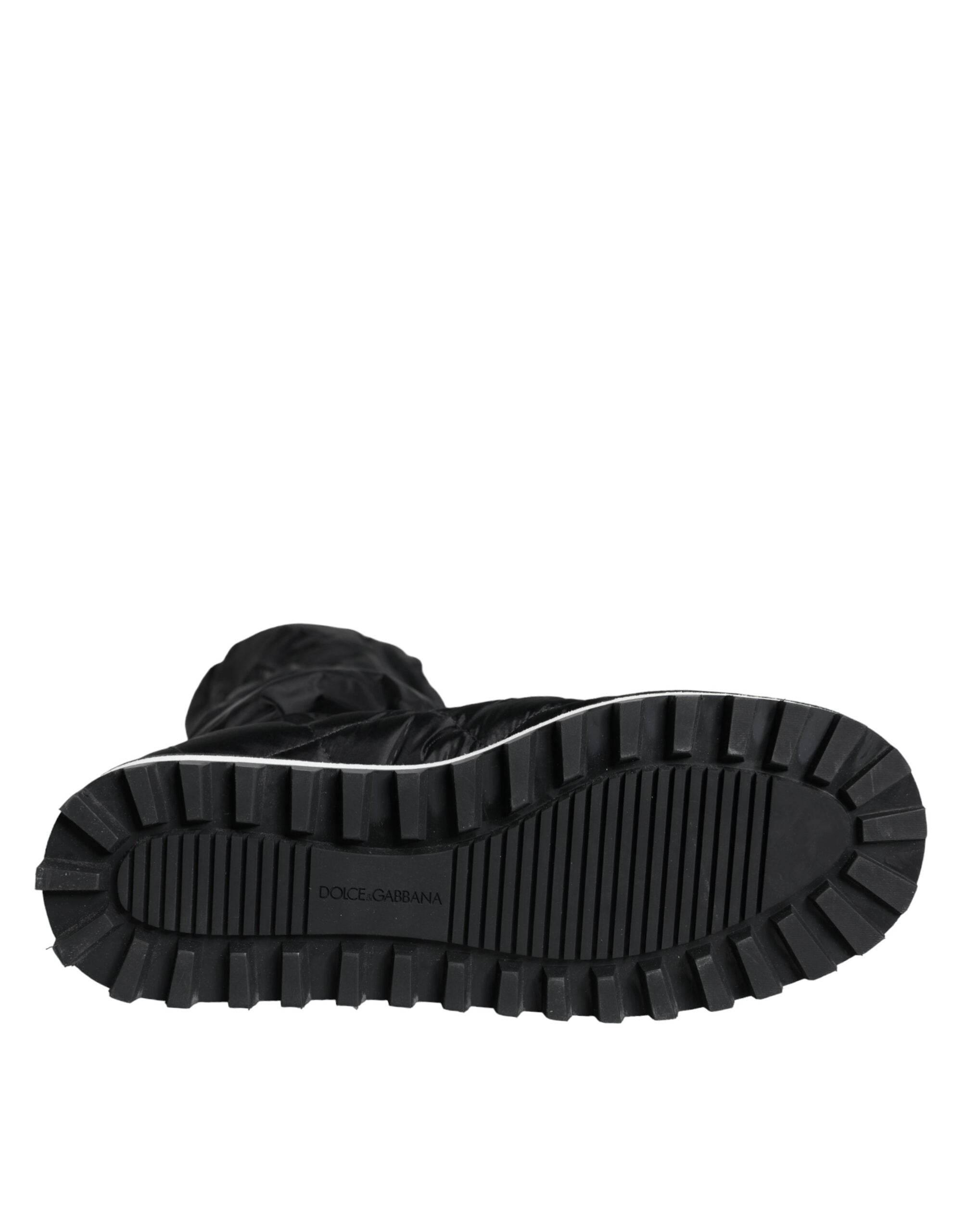 Dolce & Gabbana Black Quilted High Top Boots Sneakers Shoes - Hilstor