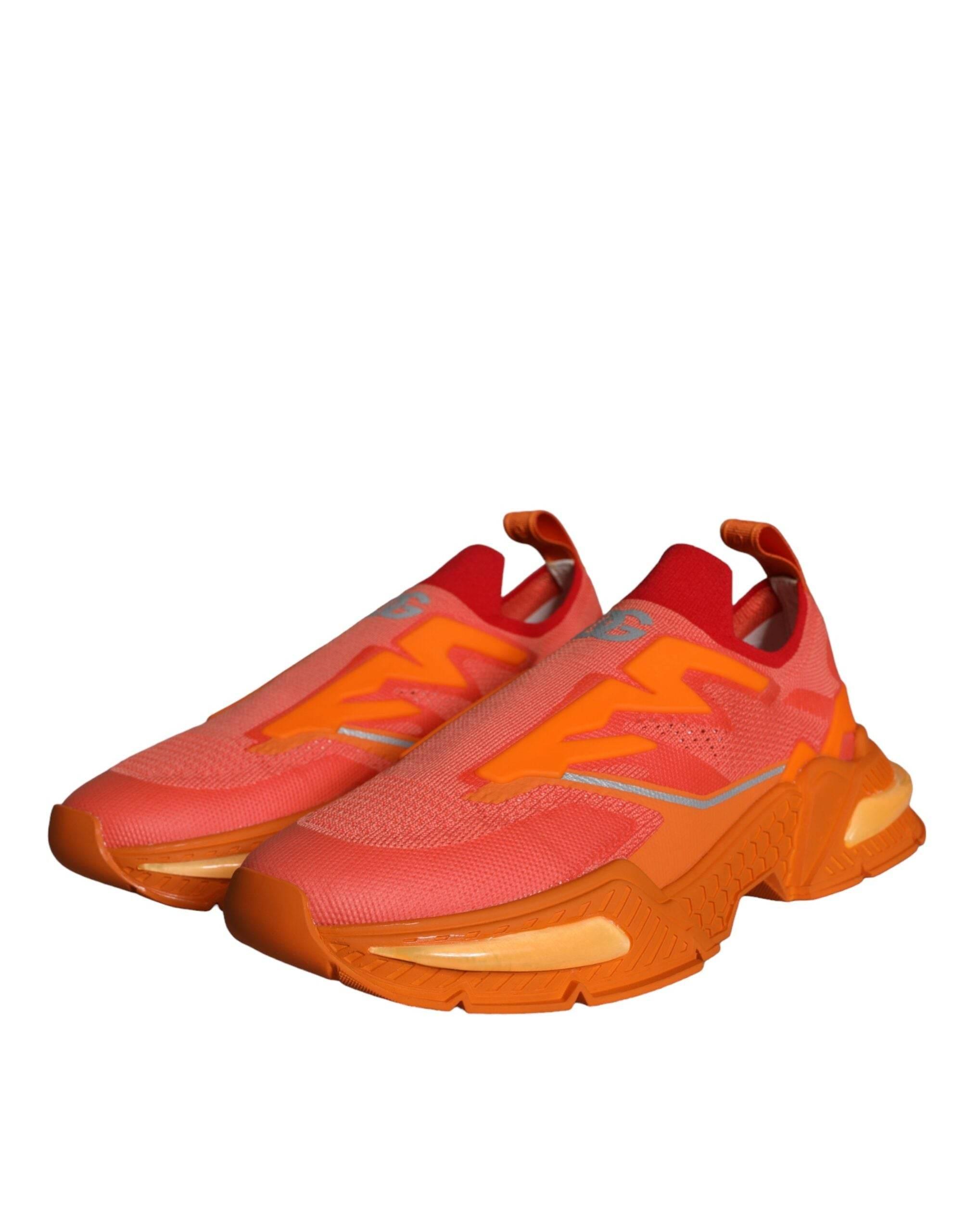 Dolce & Gabbana Orange Airmaster Low Top Men Sneakers Shoes - Hilstor