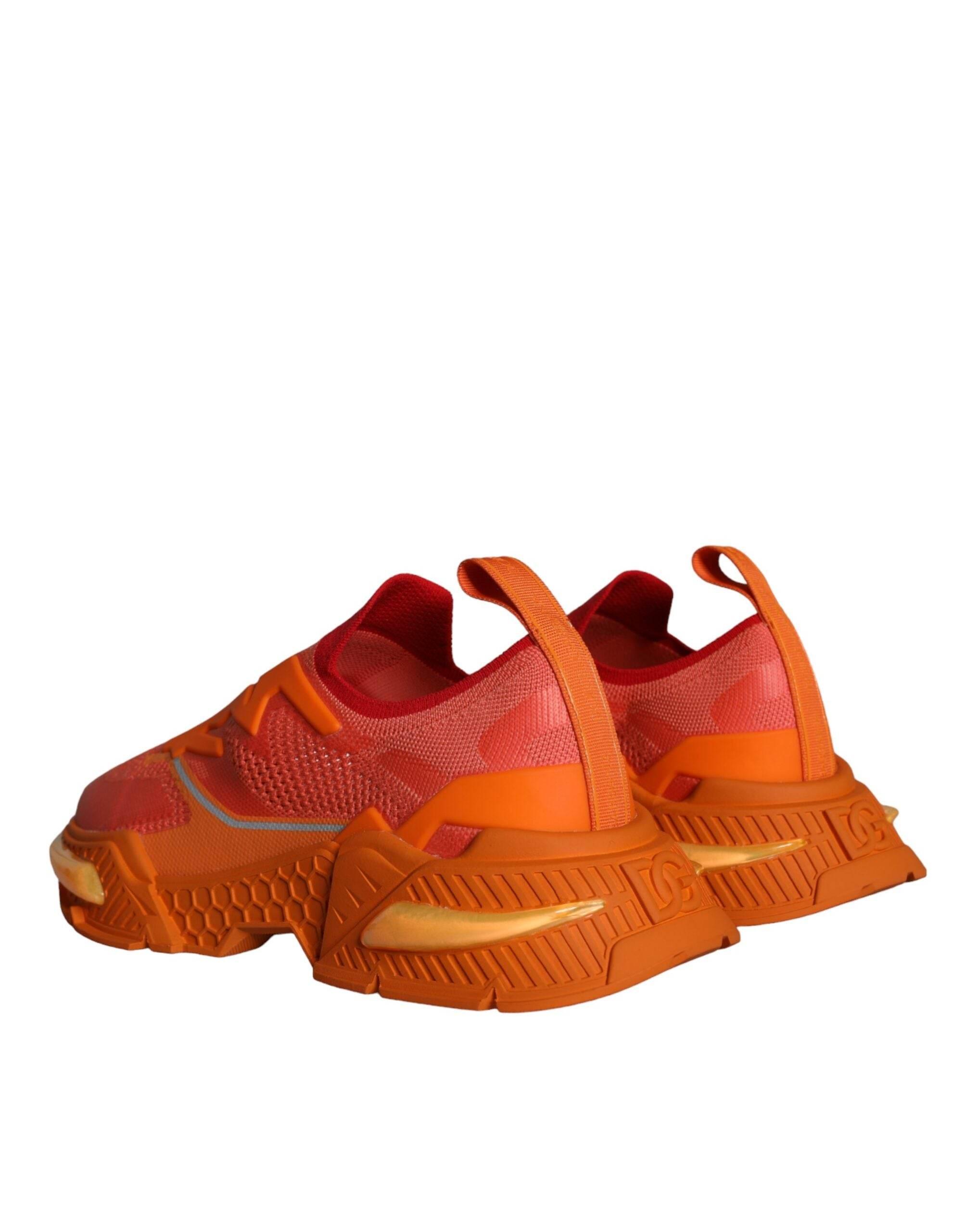 Dolce & Gabbana Orange Airmaster Low Top Men Sneakers Shoes - Hilstor