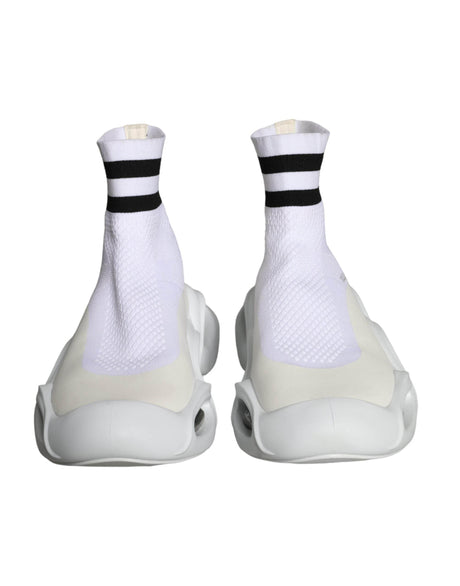 Dolce & Gabbana White Black Slip On Wave Socks Sneakers Shoes - Hilstor