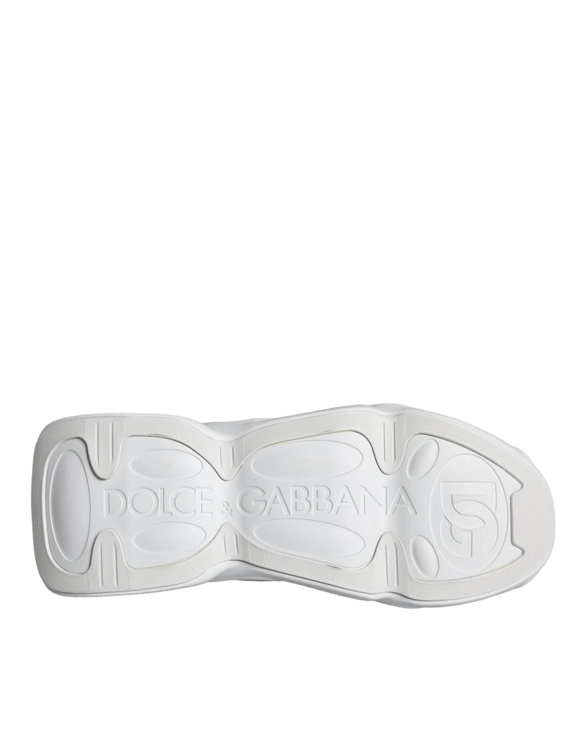 Dolce & Gabbana White Black Slip On Wave Socks Sneakers Shoes - Hilstor