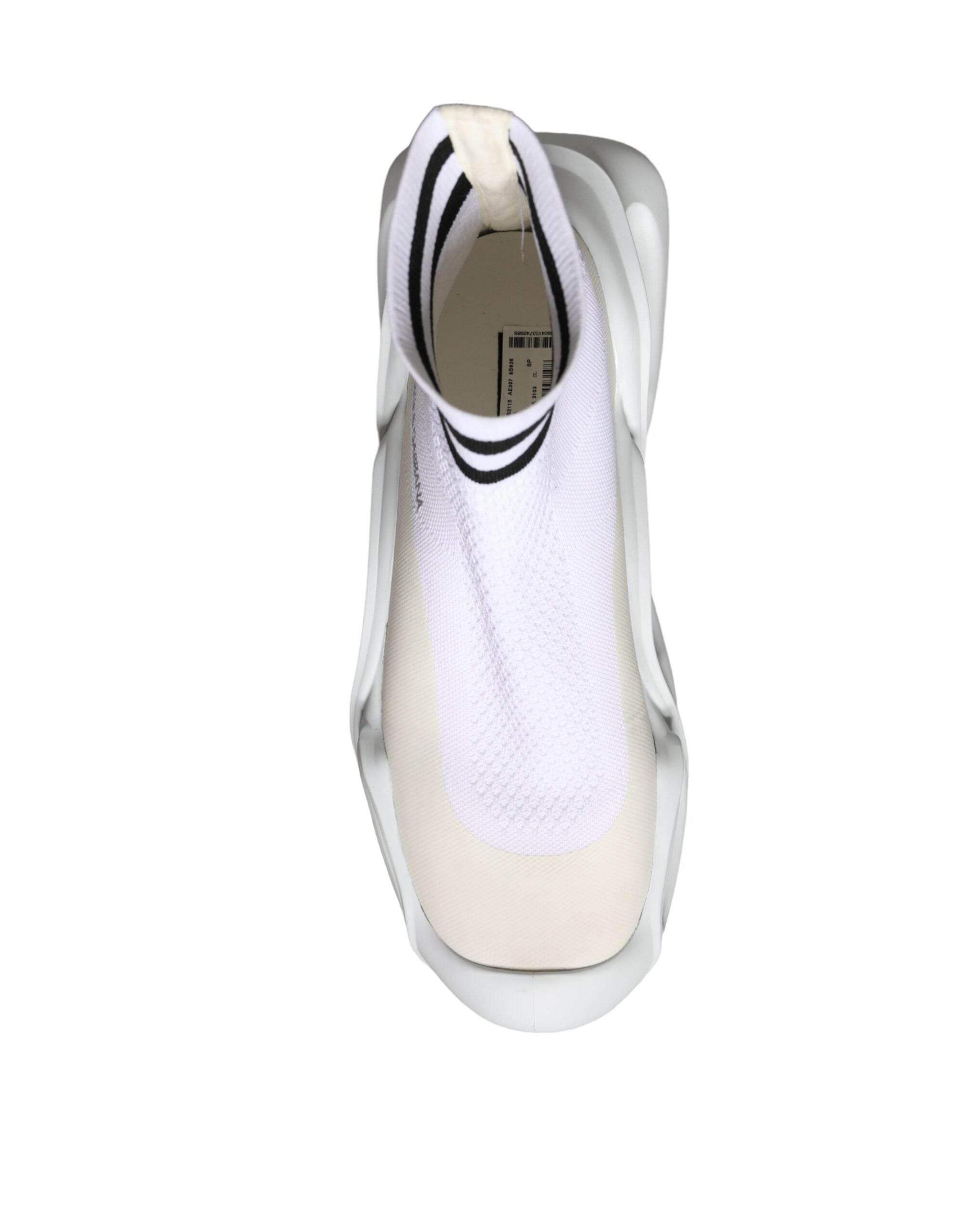 Dolce & Gabbana White Black Slip On Wave Socks Sneakers Shoes - Hilstor