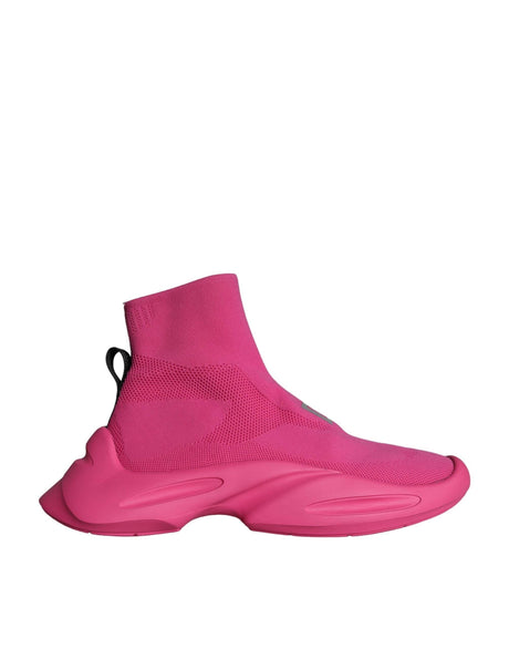 Dolce & Gabbana Pink Logo Print Slip On Socks Sneakers Shoes - Hilstor
