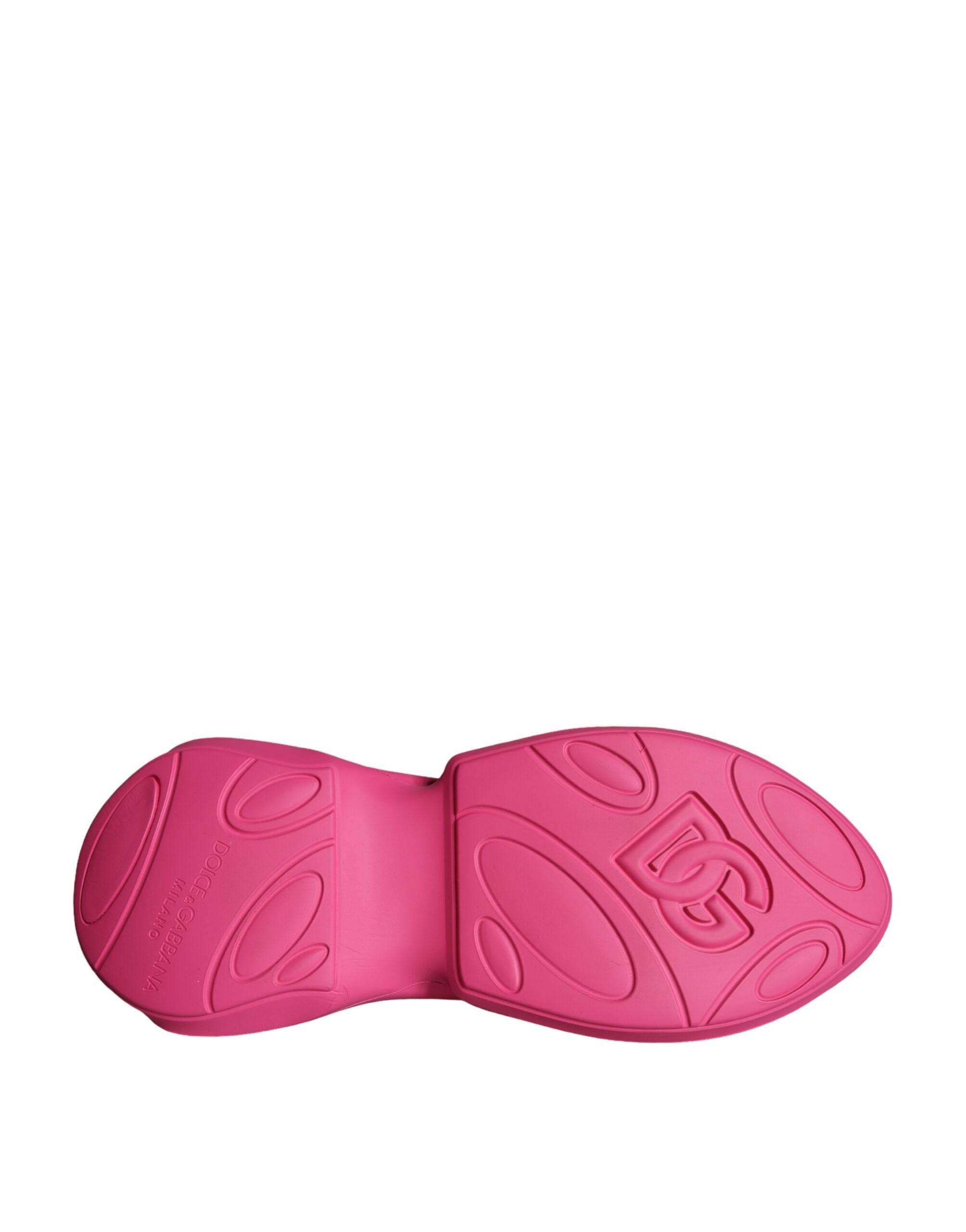 Dolce & Gabbana Pink Logo Print Slip On Socks Sneakers Shoes - Hilstor