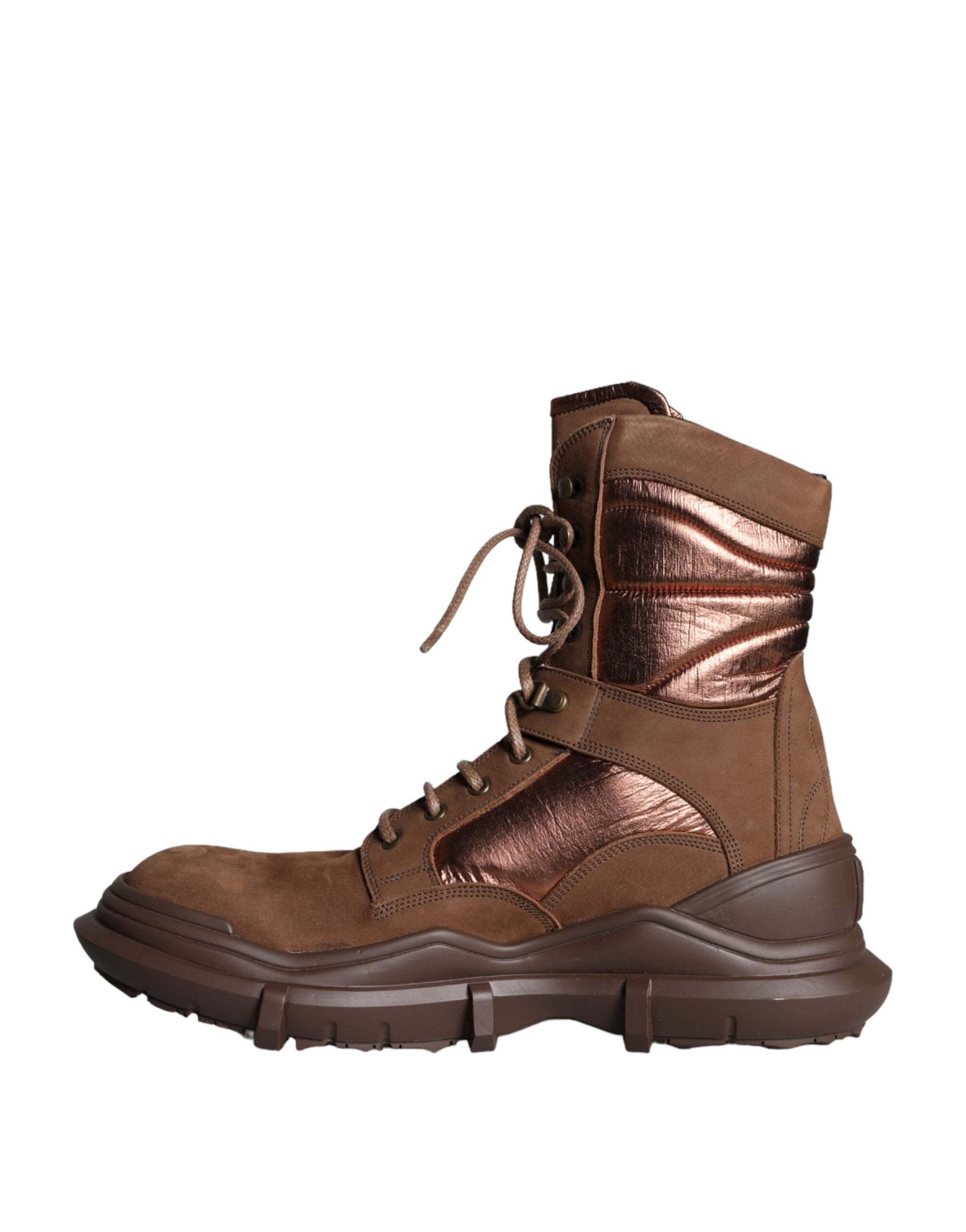 Dolce &amp; Gabbana Brune Ruskind Militær Kampstøvler Herresko