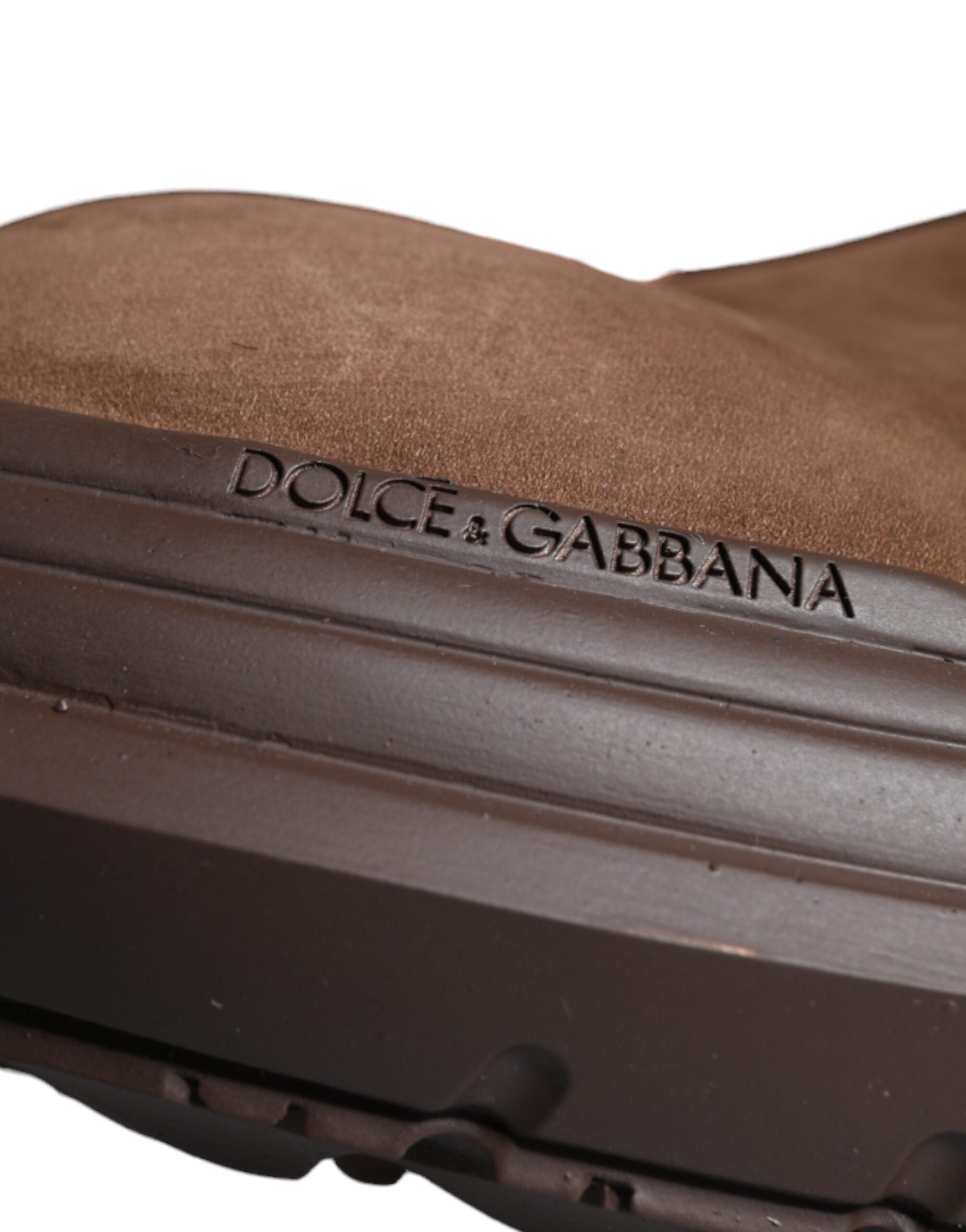 Dolce &amp; Gabbana Brune Ruskind Militær Kampstøvler Herresko