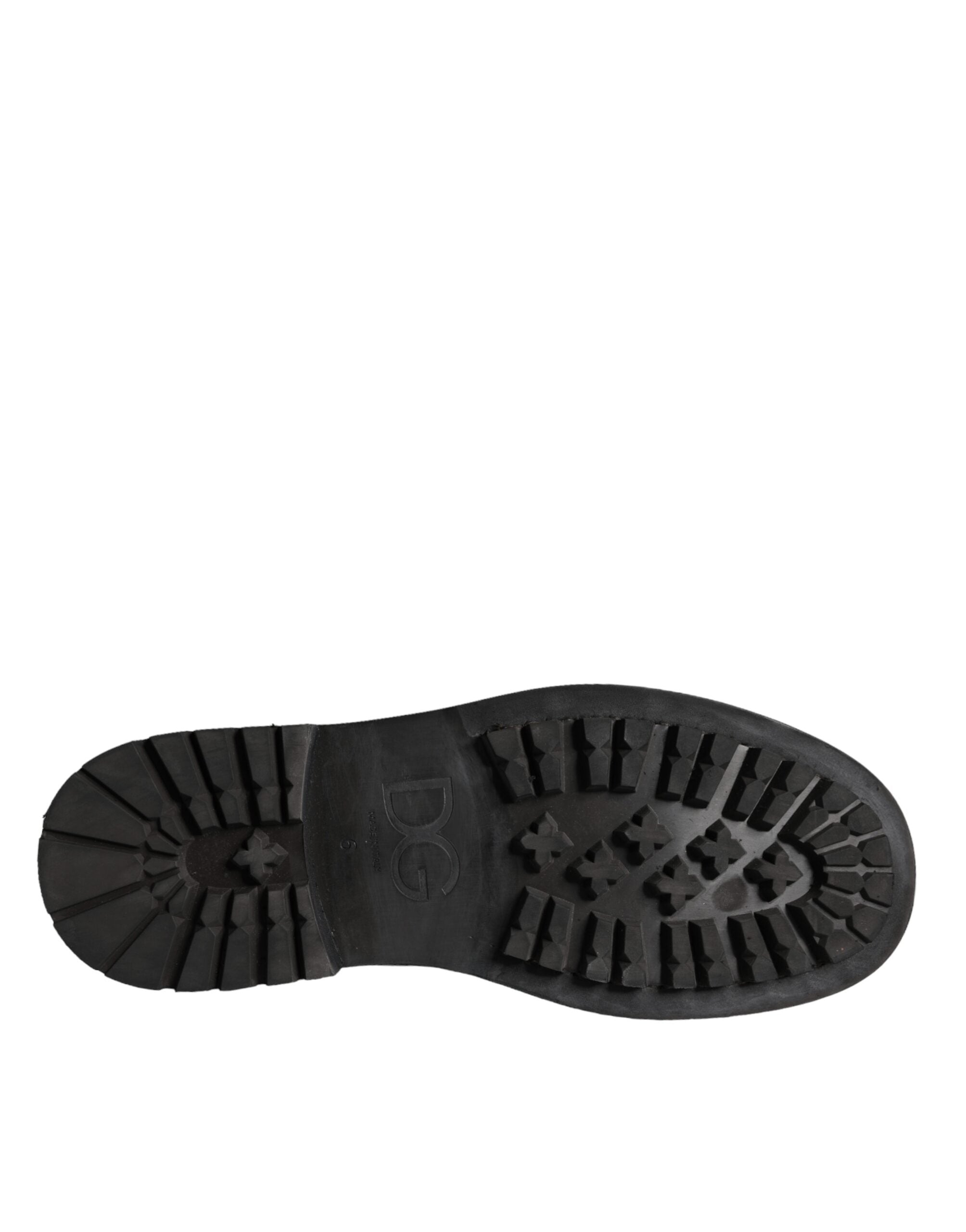 Dolce &amp; Gabbana Sorte Snøre Støvler Mid Calf Boots Herresko
