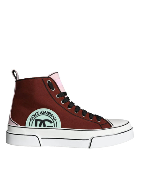 Dolce & Gabbana Multicolor Patchwork High Top Sneaker Shoes - Hilstor
