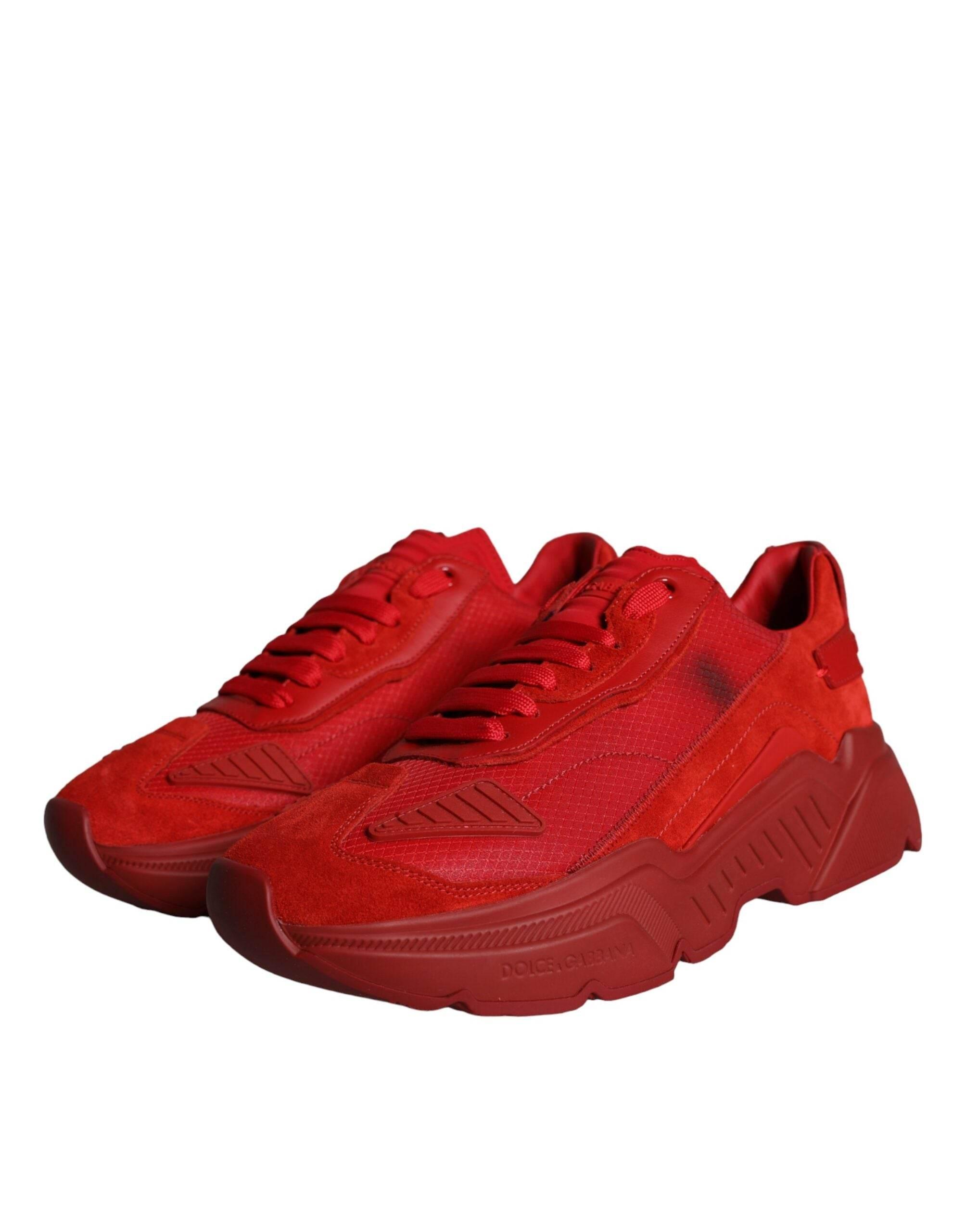Dolce & Gabbana Red Leather Daymaster Low Top Sneakers Shoes - Hilstor