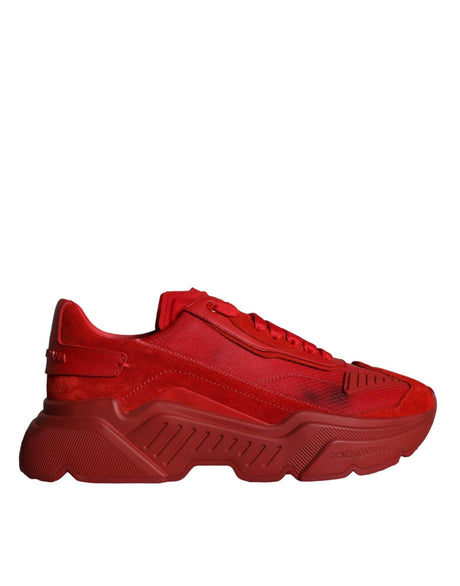 Dolce & Gabbana Red Leather Daymaster Low Top Sneakers Shoes - Hilstor