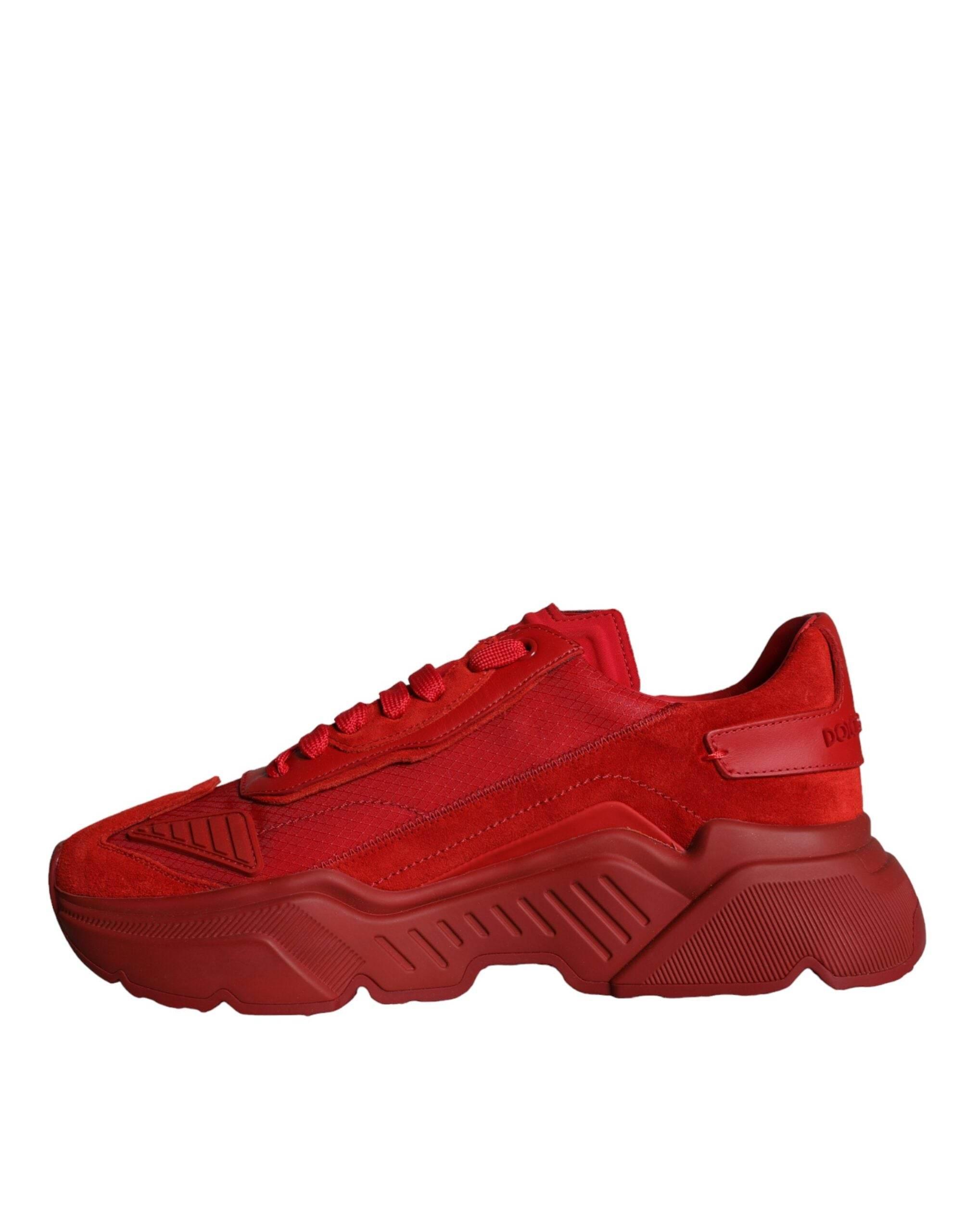 Dolce & Gabbana Red Leather Daymaster Low Top Sneakers Shoes - Hilstor